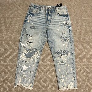 Zara Cropped Washed Jeans